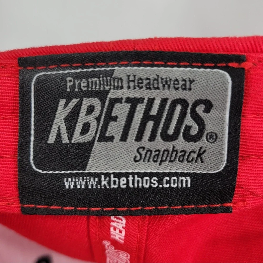 Brooklyn Hat Cap Mens Red Black Snapback BRED KB Ethos Flat Brim  Adjustable